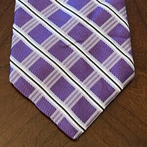 Vintage Nautica Purple Blue 100% Silk Men’s Neck Tie Made In China